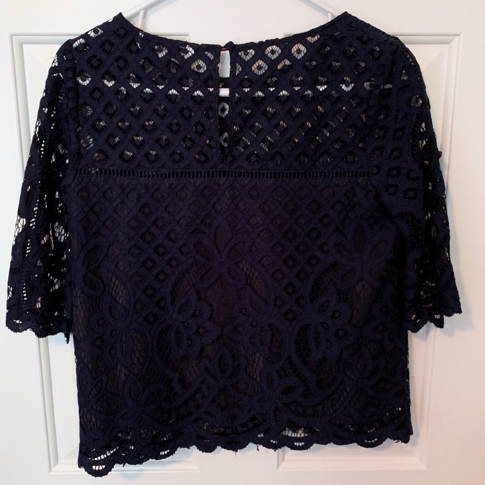 Cupcakes and Cashmere Andrie Ink Lace Overlay Top - Picture 4 of 5